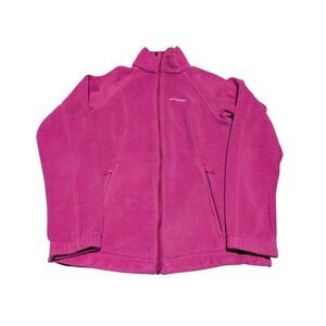 Columbia Fleece Jacket Womens S Pink Benton Springs Full Zip Mock Neck Outdoor